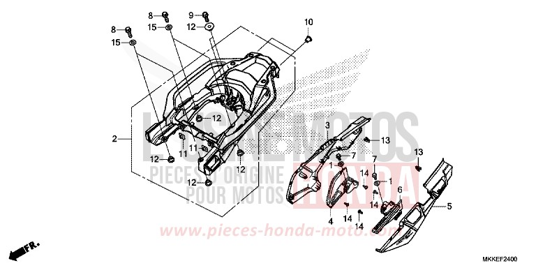 SEITENABDECKUNG/HINTERER TRAEGER (CRF1000A/AL/D/DL) von Africa Twin GRAND PRIX RED (R380B) von 2019